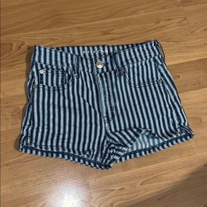 blue, white striped jean shorts. haven't been worn